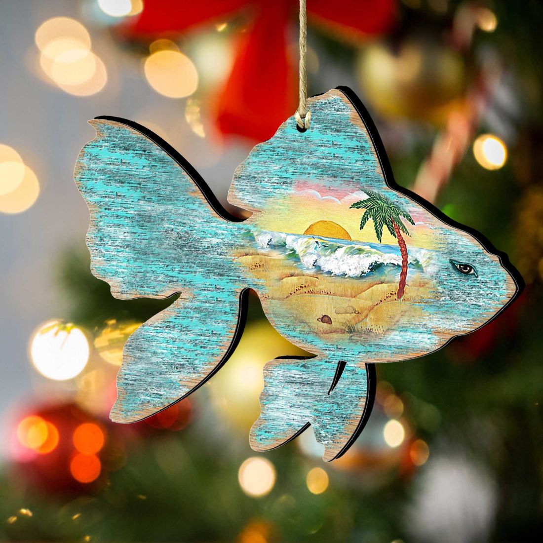Fish Wooden Ornaments by G. DeBrekht - Coastal Holiday Decor - 8198534