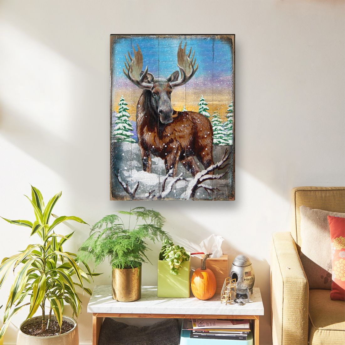 Moose Art Wooden Wall Art by Nature Wonders - Nature Wildlife Decor  - 95216B