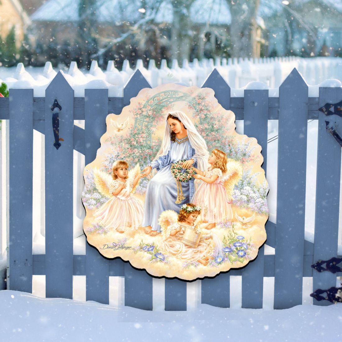 Gift of Faith Angel Wreath Nativity Door Decor by D. Gelsinger - Nativity Holiday Decor - 8461032H-0201