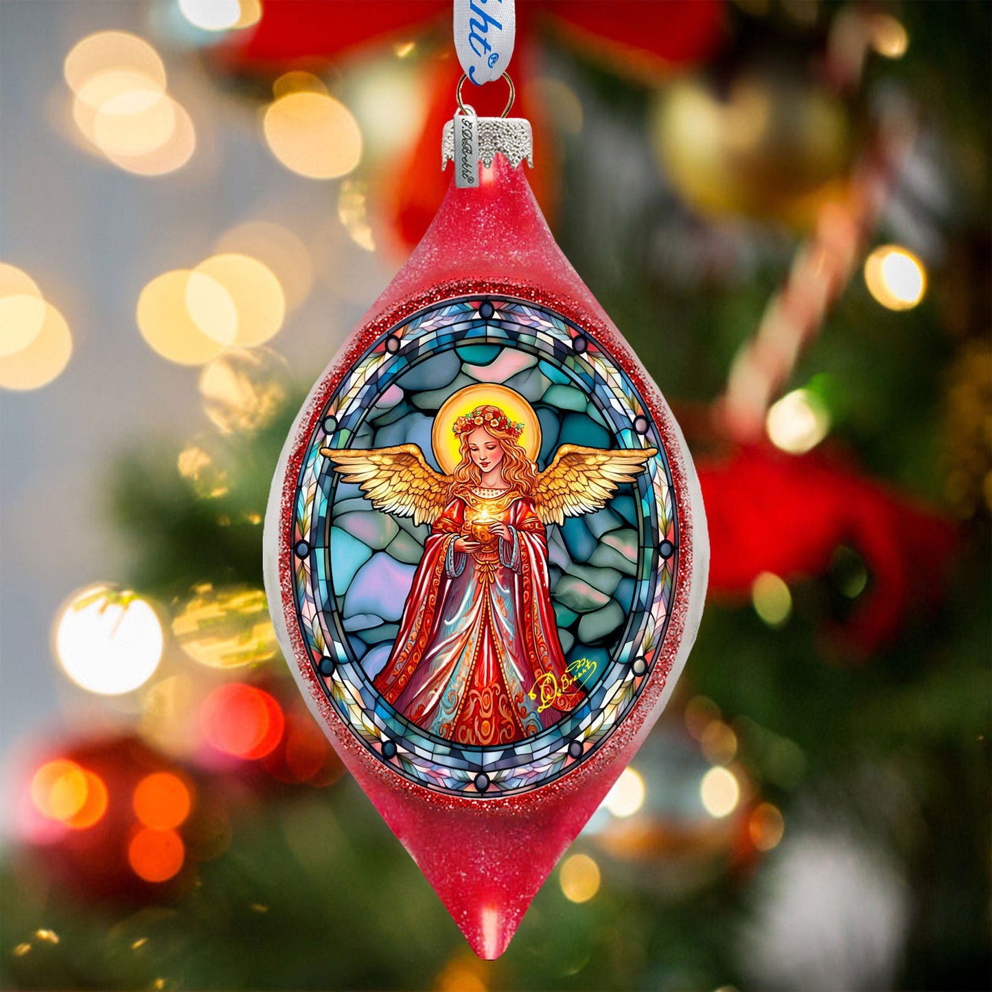 Angel of Hope Drop Glass Ornament by G. Debrekht - Nativity Holiday Decor - 757-053