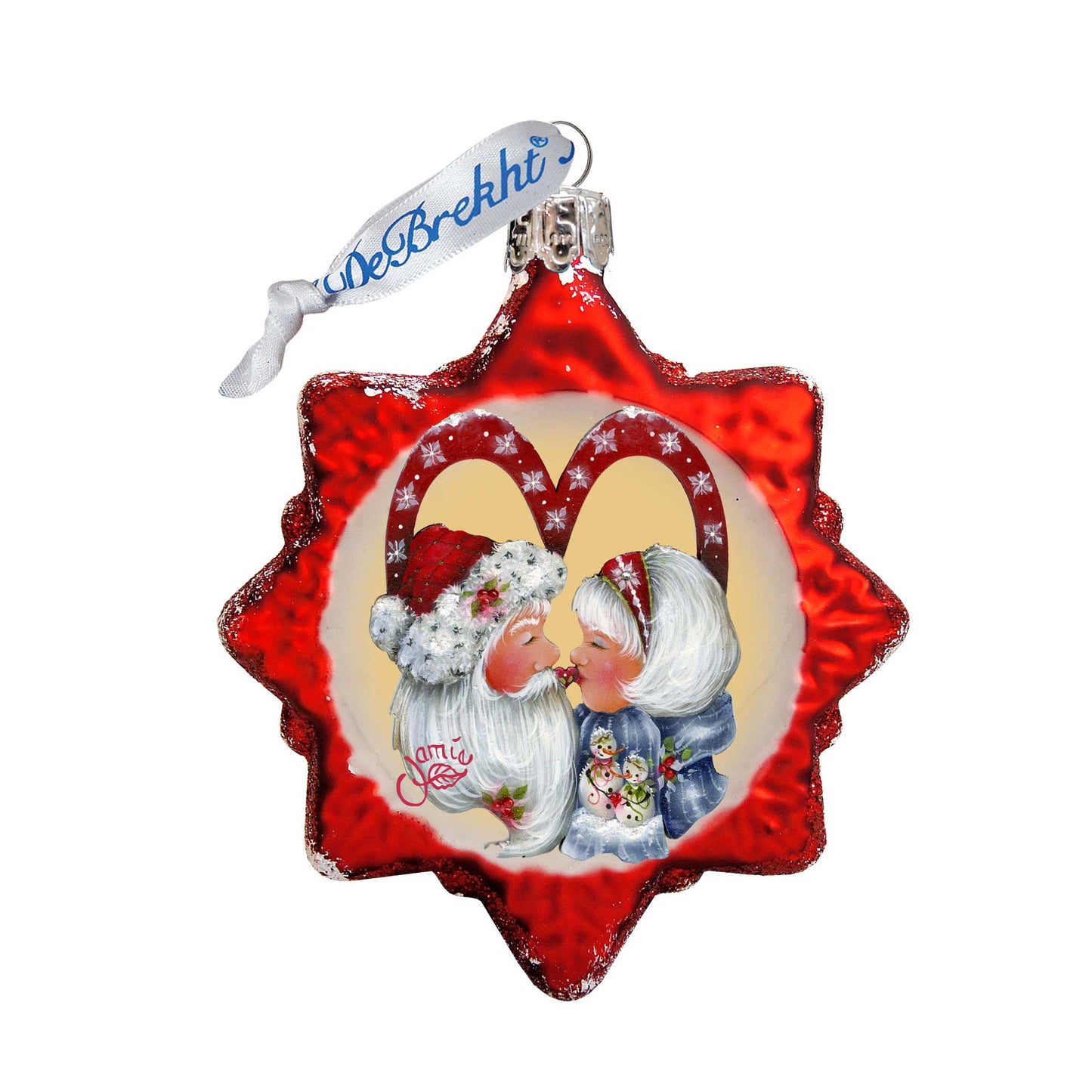 So Much in Love Mercury Glass Ornament by Jamie Mills-Price - Christmas Santa Snowman Decor - 778209-7514