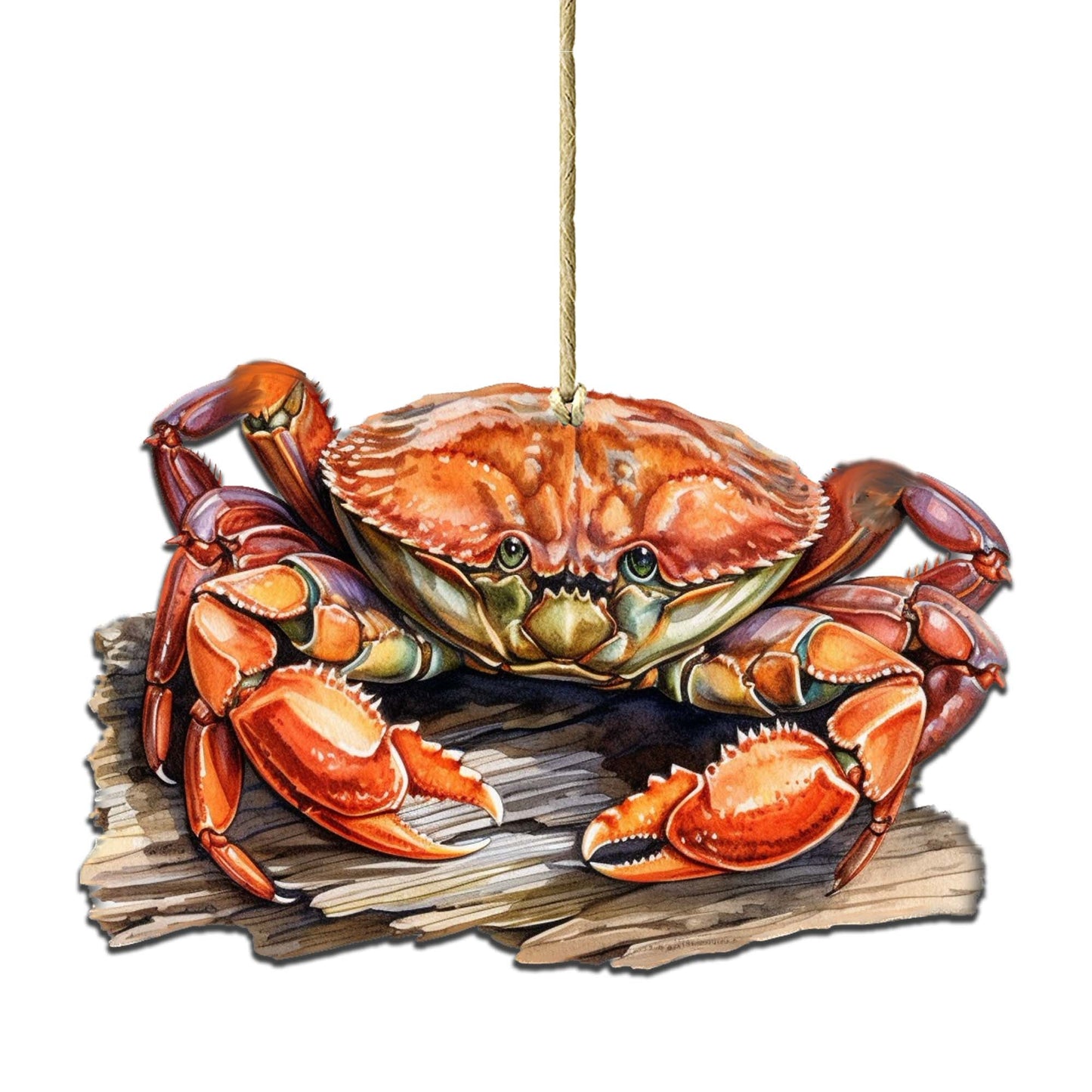Alaskan Charming Crab Wooden Ornaments by G.Debrekht - Wildlife Holiday Decor - 8710121-2