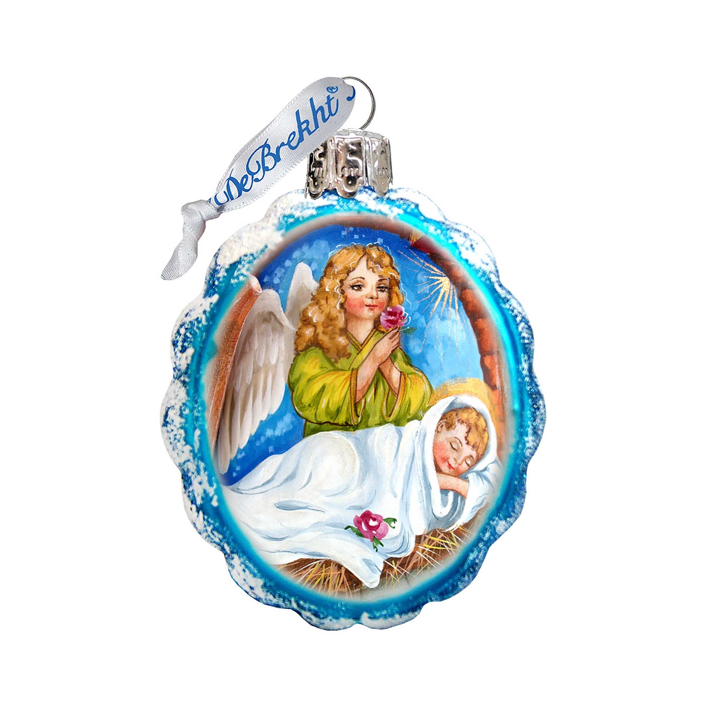 Watching Over You Angel Mercury Glass Ornament by G. DeBrekht - Nativity Holiday Decor - 773028