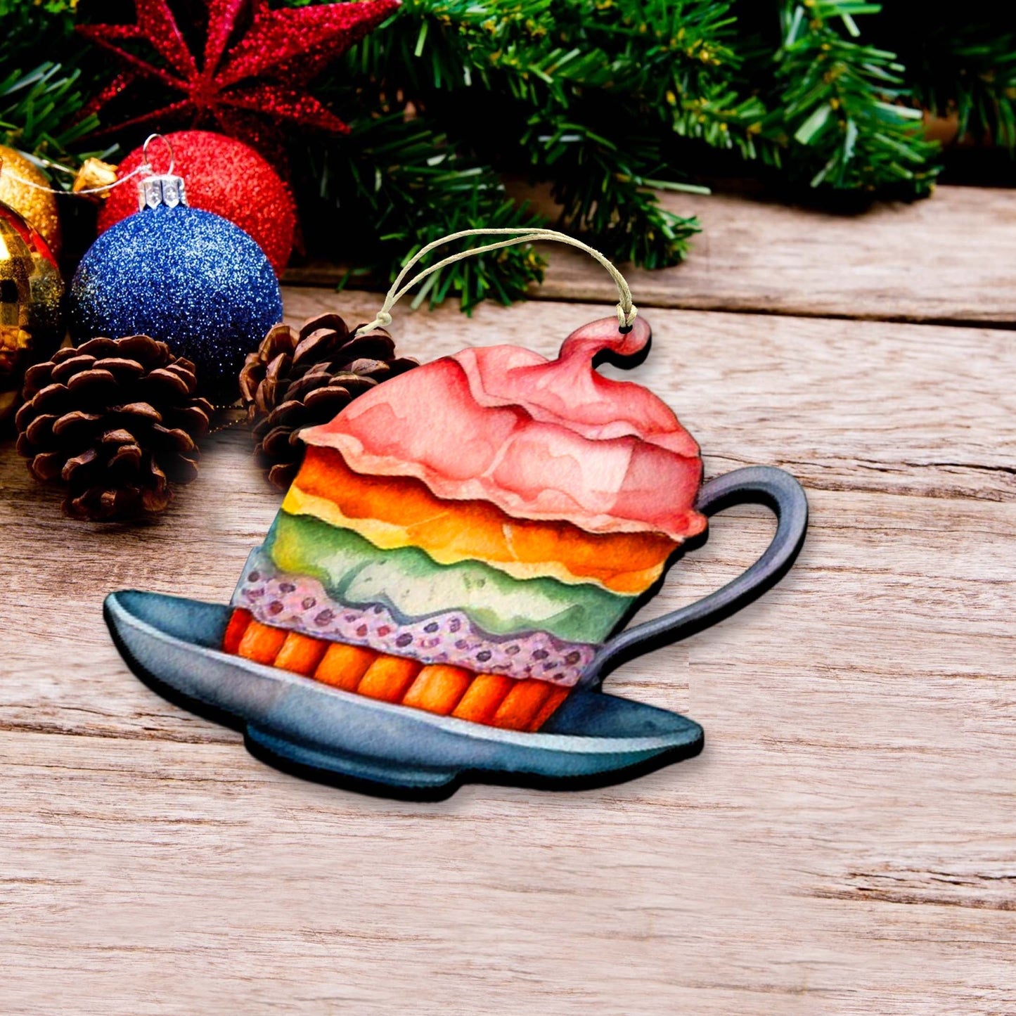 Happy Mother's Day Decorative Wooden Ornaments Set of 3 by G. Debrekht - Love Family Decor - 8091059-S3