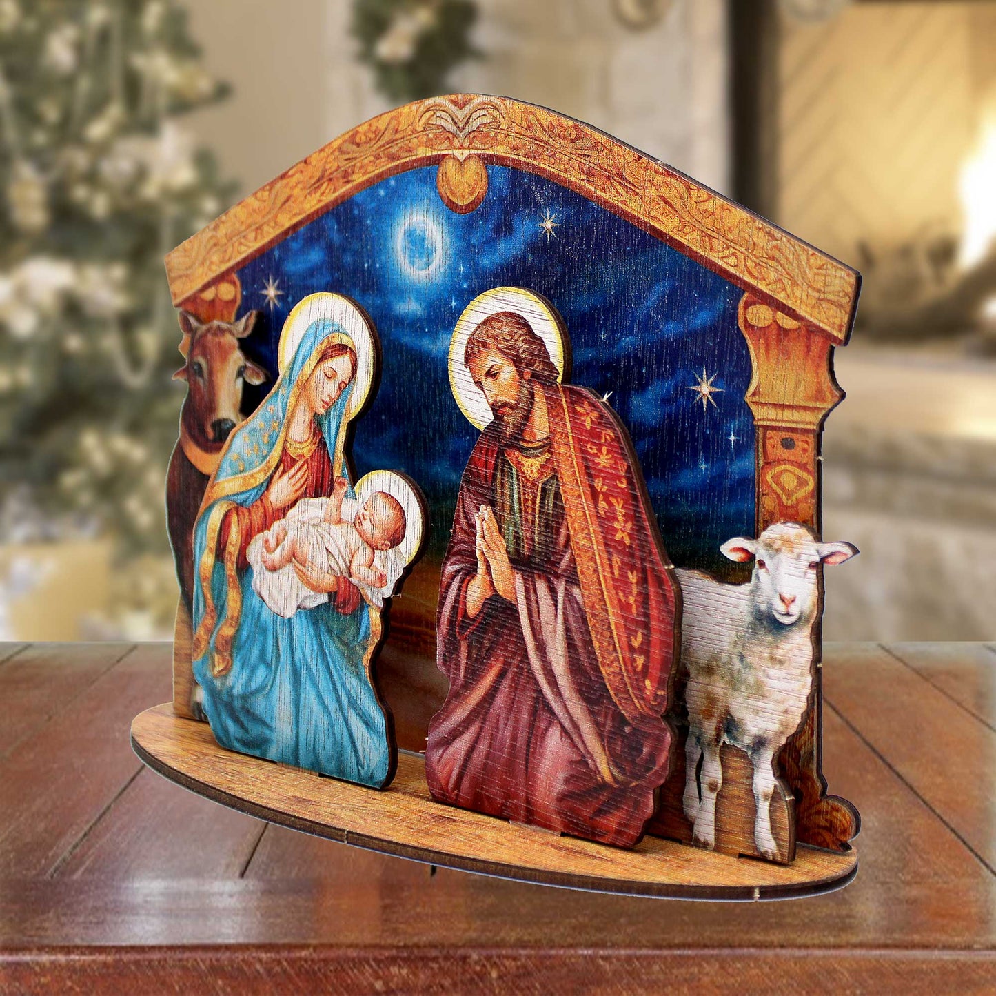 Holy Family Nativity Scene Decorative Village Set by G. Debrekht Nativity Holiday Decor - 852764