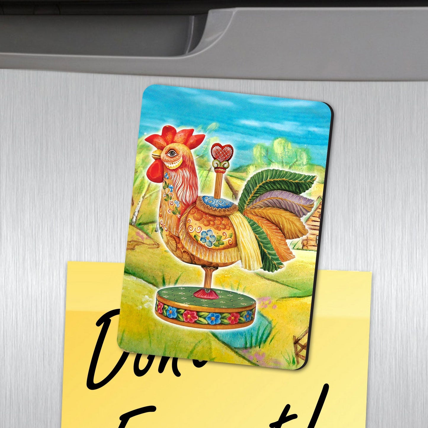 Rooster Woods Shape Refrigerator Magnets Set of 3