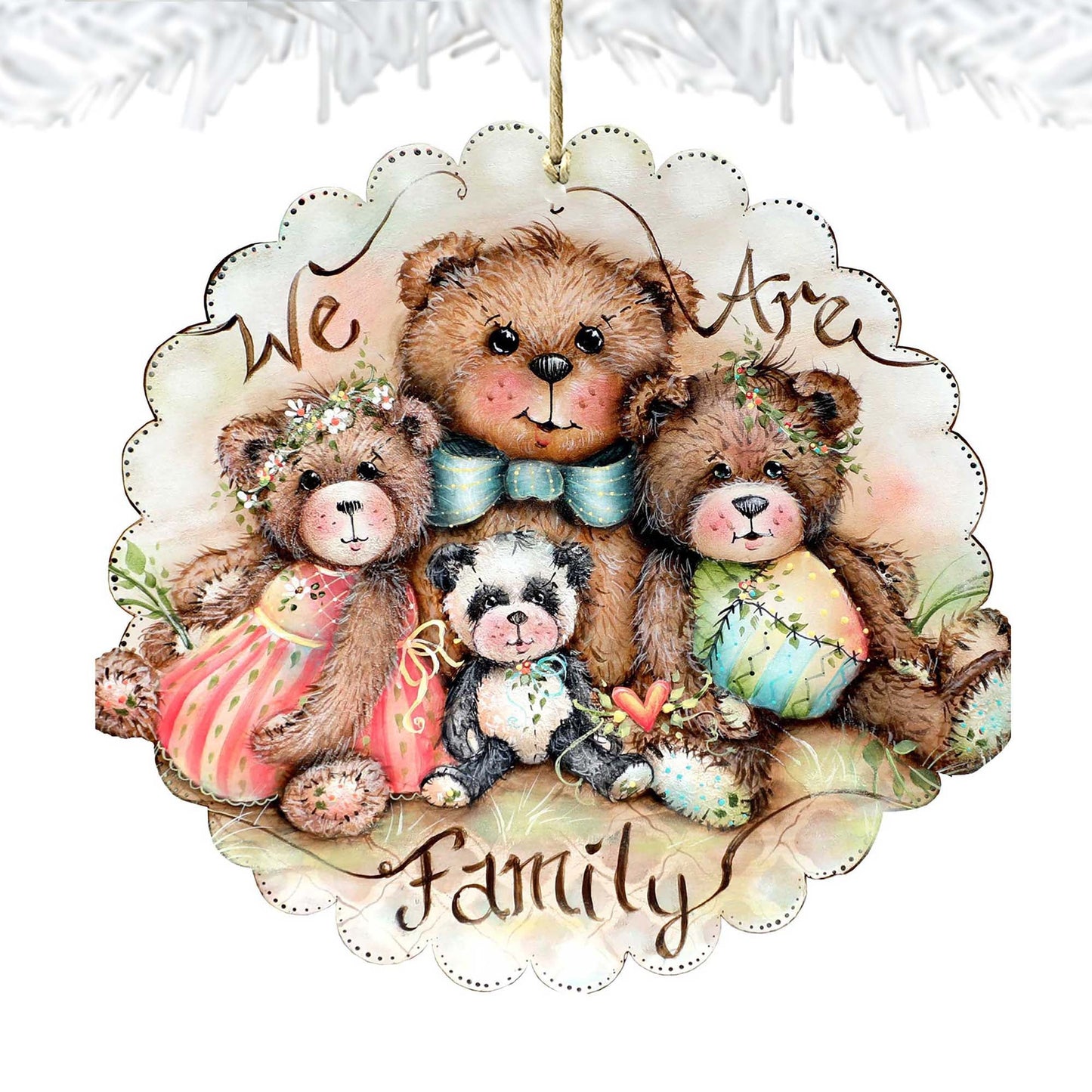 We Are Family ~ Bears Wooden Ornaments by Jamie Mills-Price - Christmas Decor - 8457703