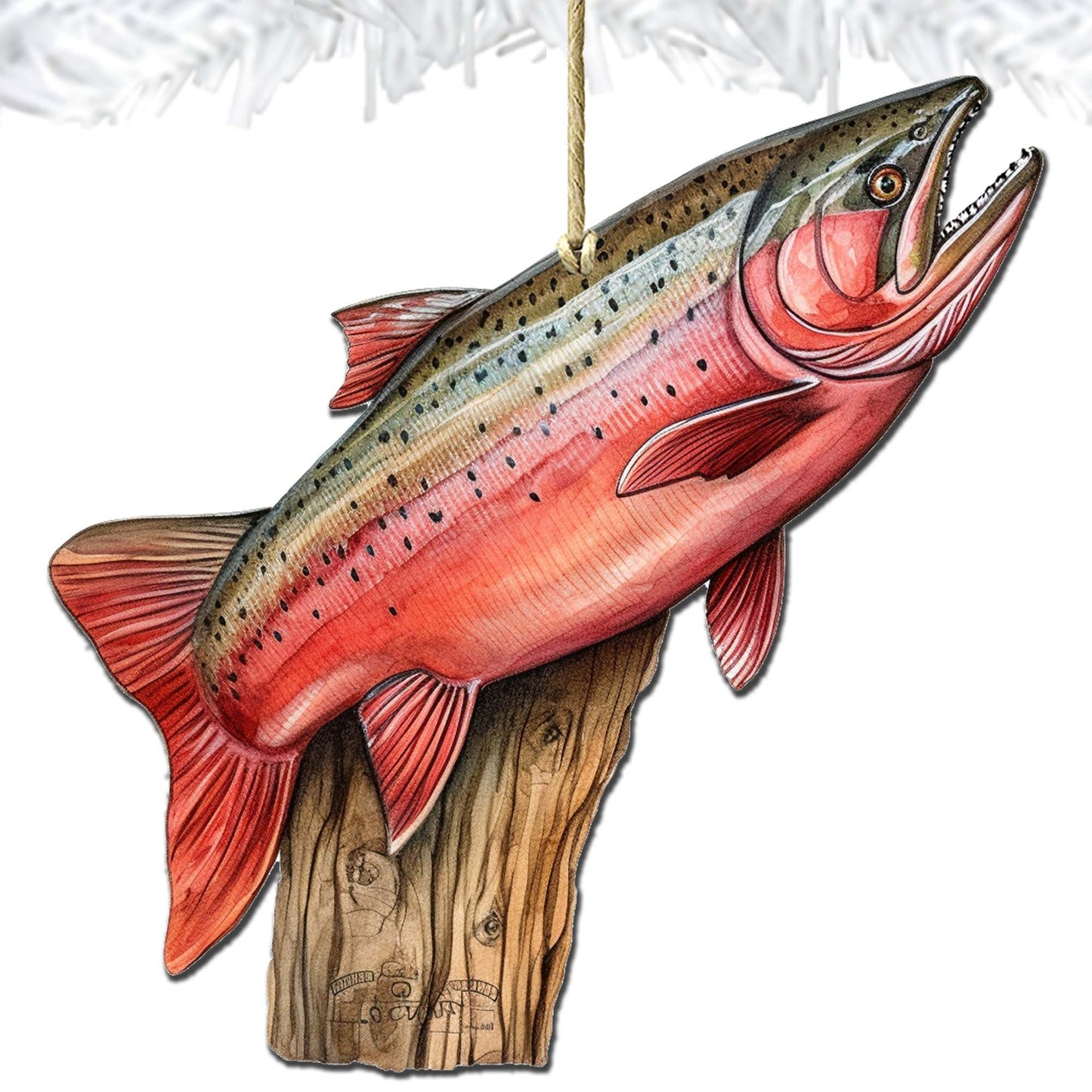 Alaskan Red Sockeye Wooden Ornaments by G.Debrekht - Wildlife Holiday Decor - 8710109-1