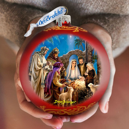 Holy Night Nativity Glass Ornament Limited Edition by D. Gelsinger - Nativity Holiday Decor - 73898-1208