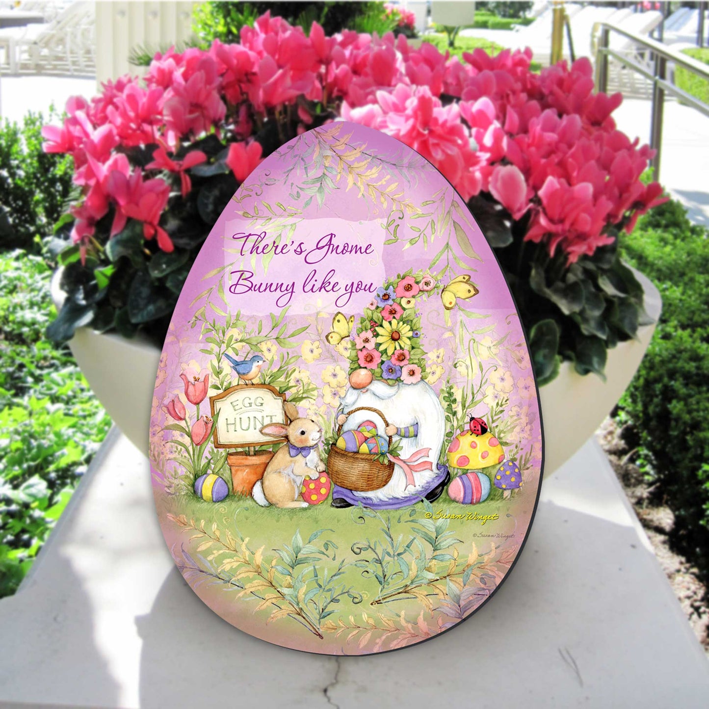 Spring Garden Gnome Door Decor by Susan Winget - Easter Decor - 8471121H-SW