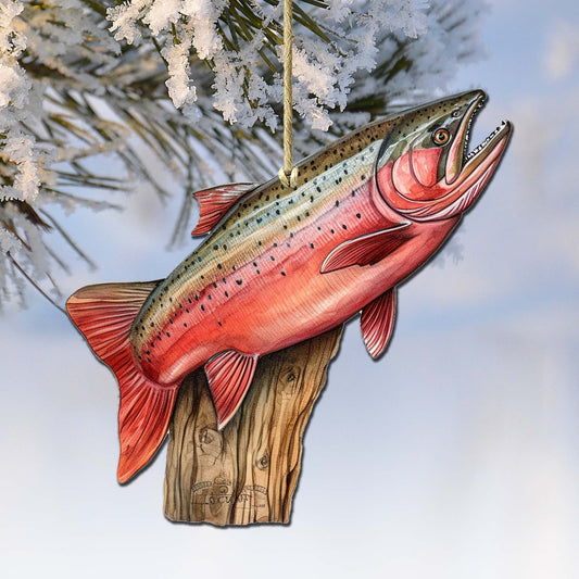 Alaskan Red Sockeye Wooden Ornaments by G.Debrekht - Wildlife Holiday Decor - 8710109-1