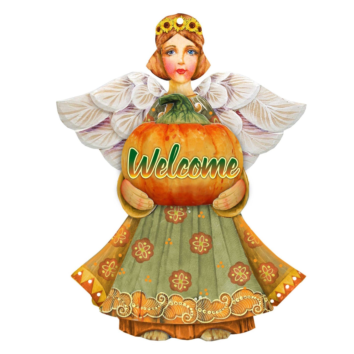 Welcome Fall Angel Halloween Door Decor by G. DeBrekht - Thanksgiving Halloween Decor - 8155232-2H