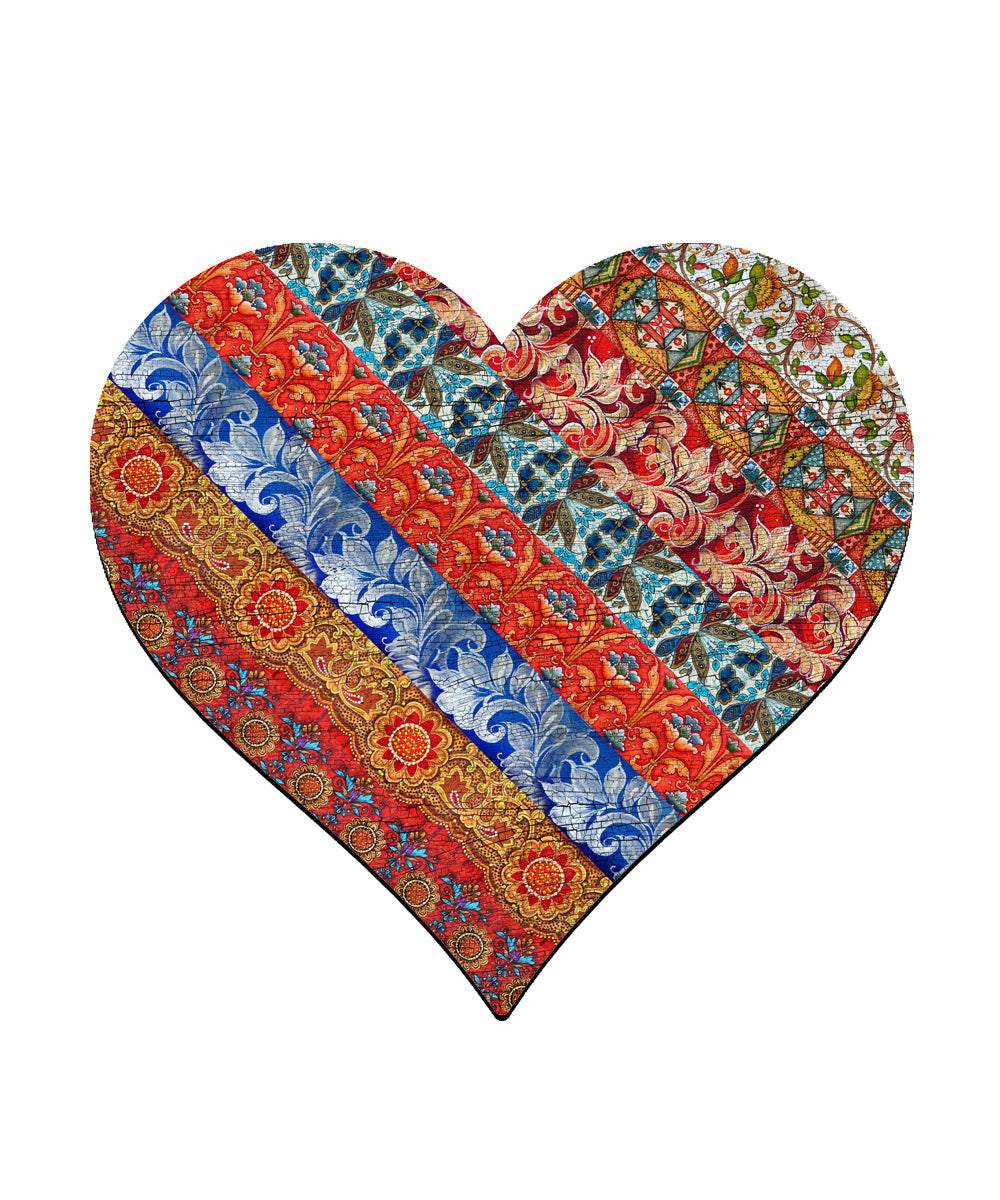 Quilted Heart Holiday Door Decor by G. DeBrekht - Love Family Kids Decor - 8198736H