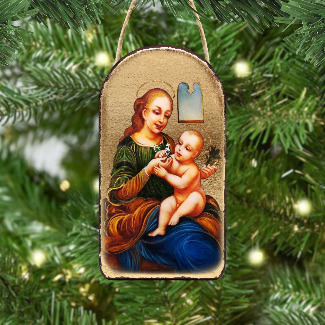 Madonna And Child Religious Christian Sacred Icon Ornament - Inspirational Icon Decor - 87031