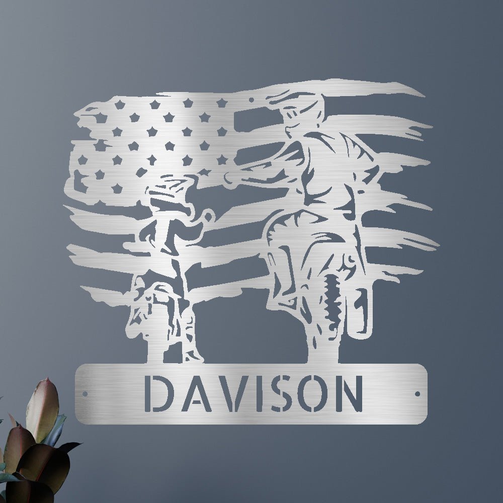 Personalized Motocross Metal Sign – Custom Father and Son Gift, Motocross Family Decor
