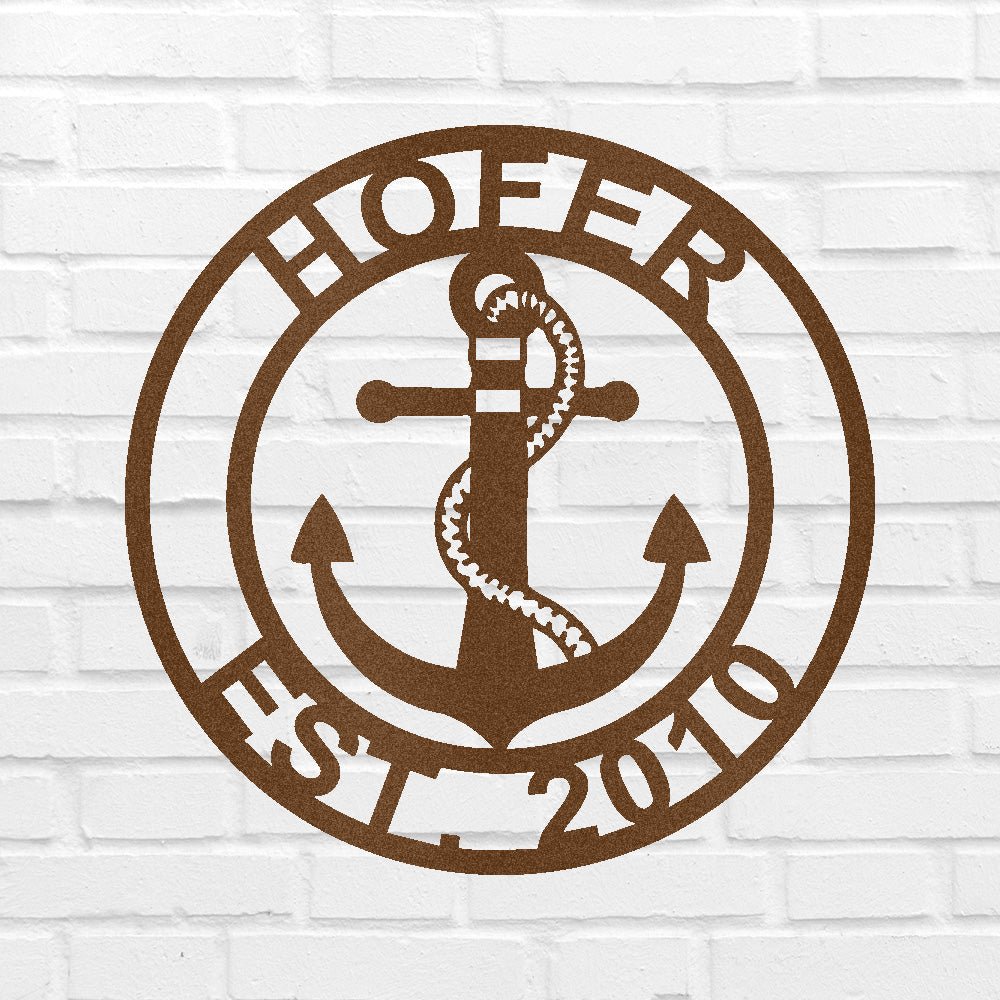 Anchor Family Name Personalized Gifts - Custom Metal Sign