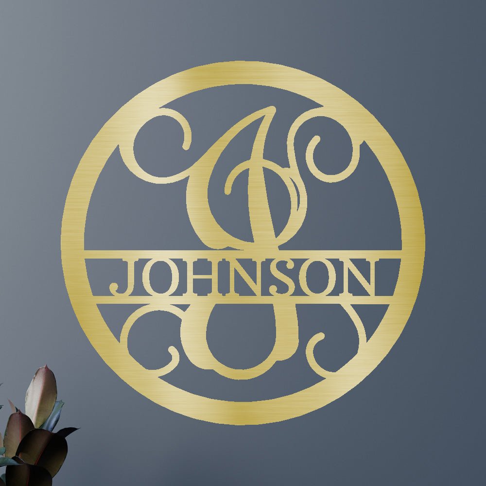 Circle Vine Personalized Gifts - Custom Metal Sign, Split Letter