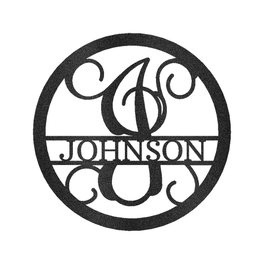 Circle Vine Personalized Gifts - Custom Metal Sign, Split Letter