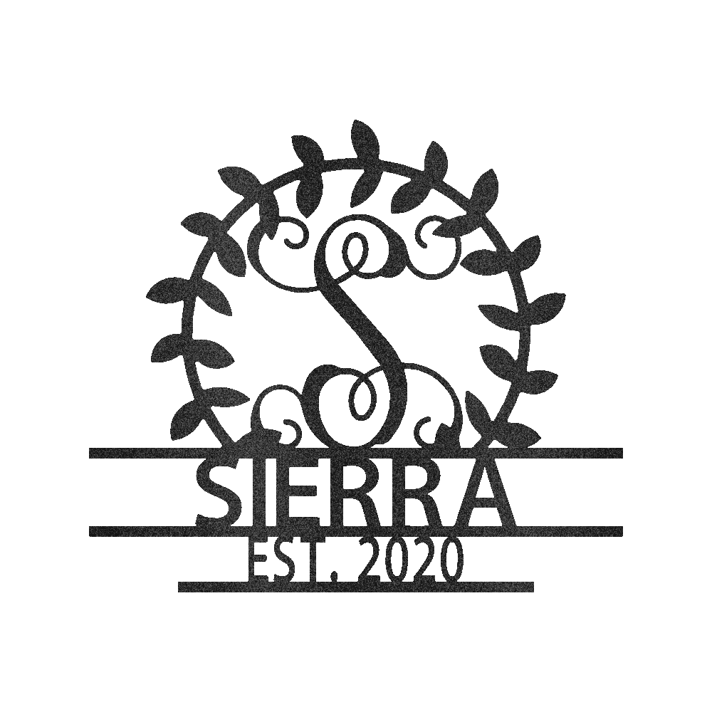 Crest Sign Personalized Gifts - Custom Metal Sign, Split Letter, Last Name, Wedding Gift