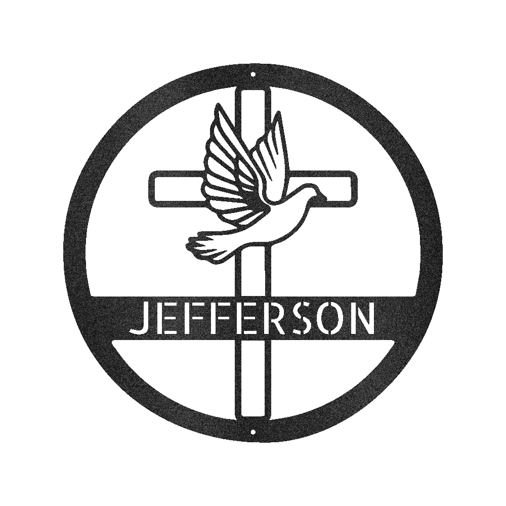 Dove and Cross Holy Spirit Personalized Gifts - Custom Metal Sign