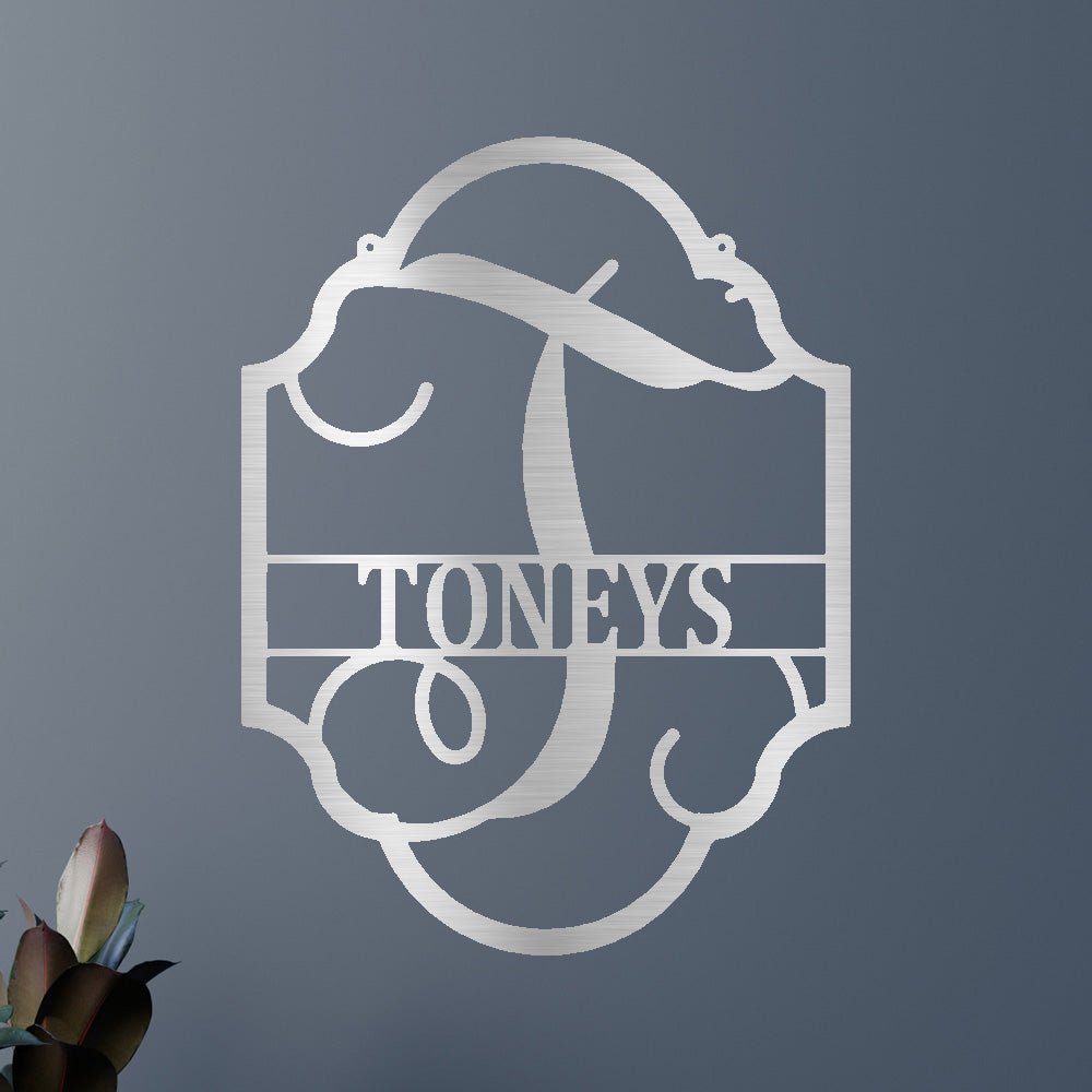 Family Name Plaque Personalized Gifts - Custom Metal Sign, Split Letter