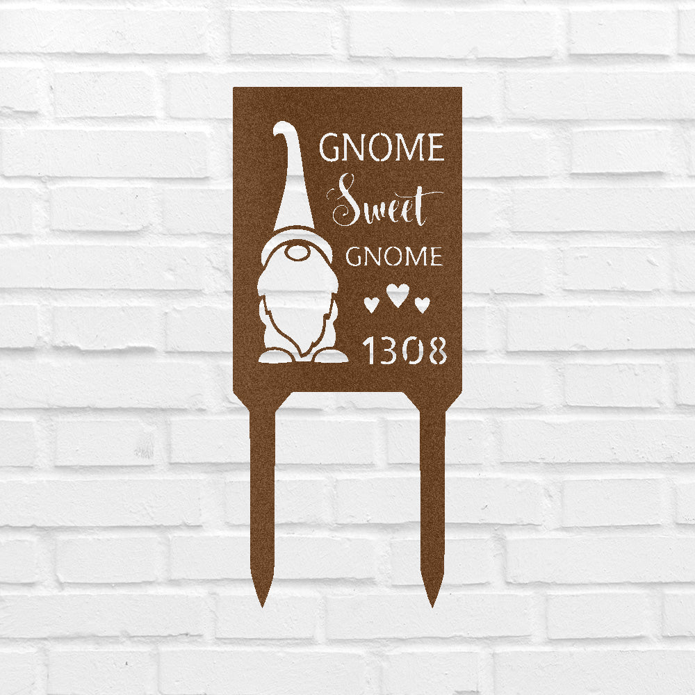 Gnome Home Stake - Custom Metal Sign