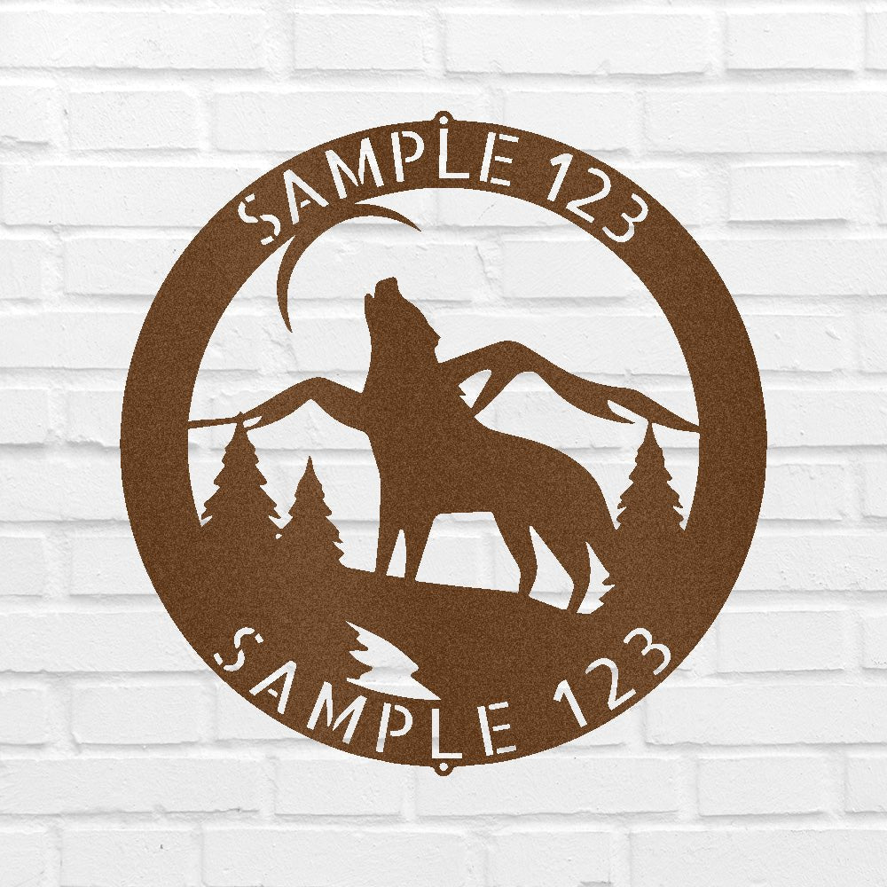 Howling Grey Wolf Personalized Gifts - Custom Metal Sign