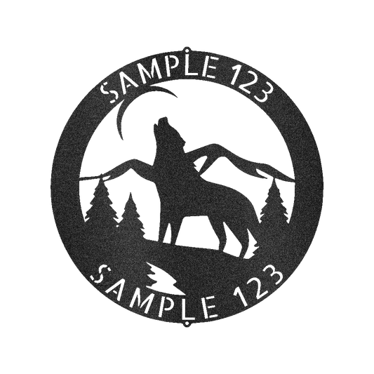 Howling Grey Wolf Personalized Gifts - Custom Metal Sign
