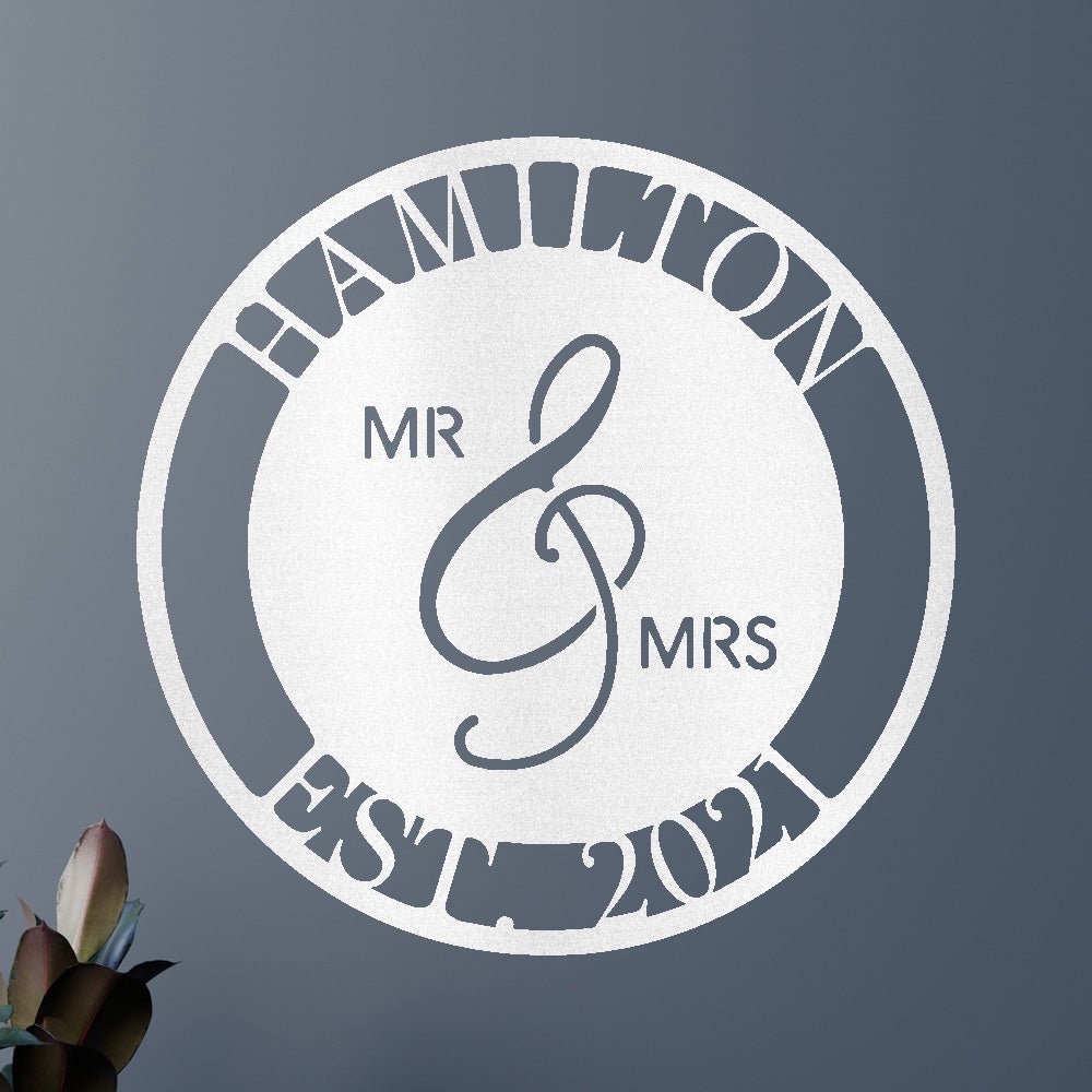 Mr and Mrs Personalized Gifts - Custom Metal Sign