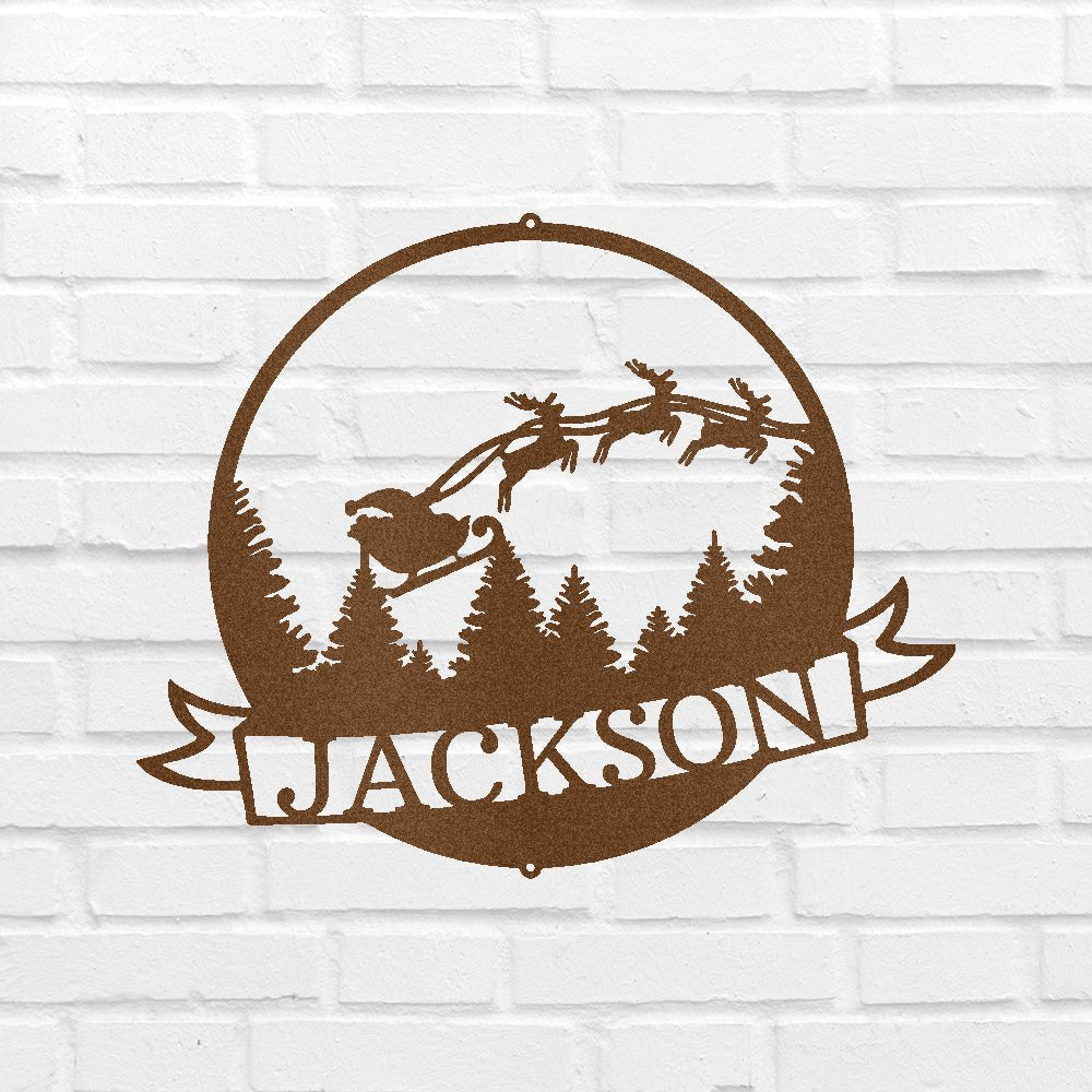 Santa's Journey Personalized Gifts - Custom Metal Sign, Christmas Gift