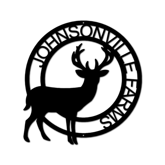 Stag Deer Antler Personalized Gifts - Custom Metal Sign, Christmas Gift Decor