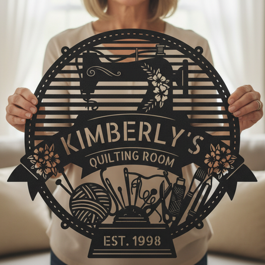 Custom Metal Sign for Sewing Room – Perfect for Crochet Lovers