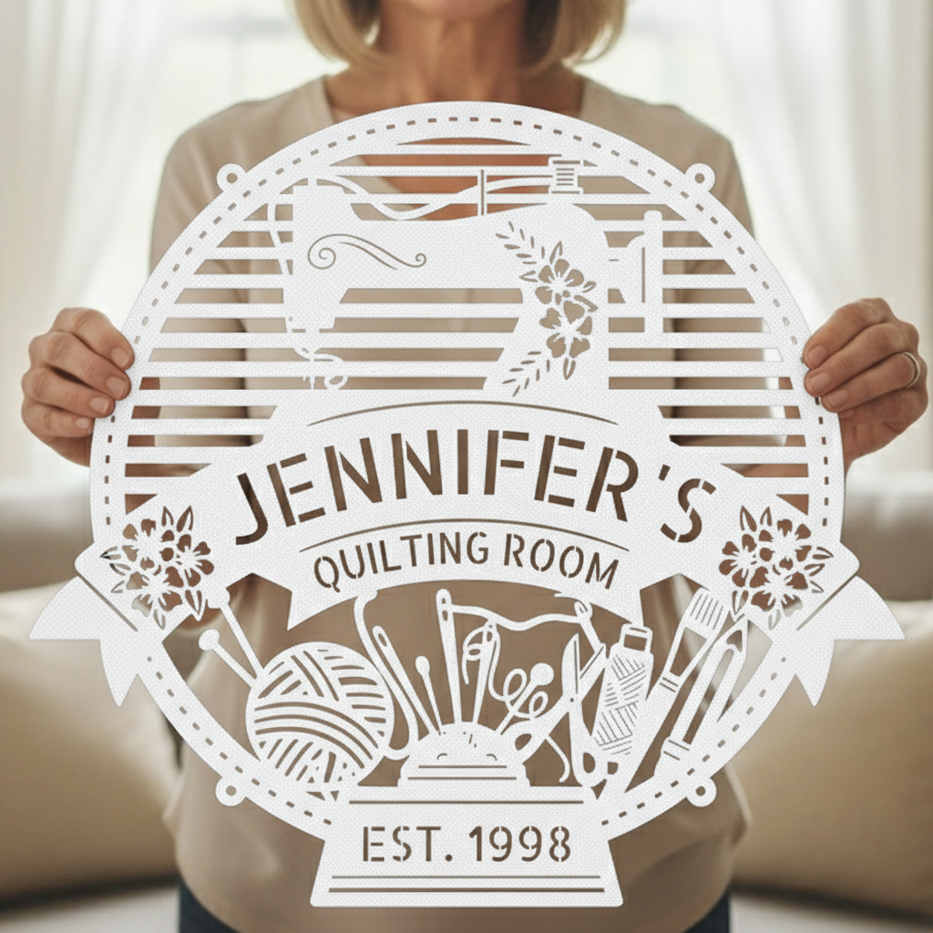 Custom Metal Sign for Sewing Room – Perfect for Crochet Lovers