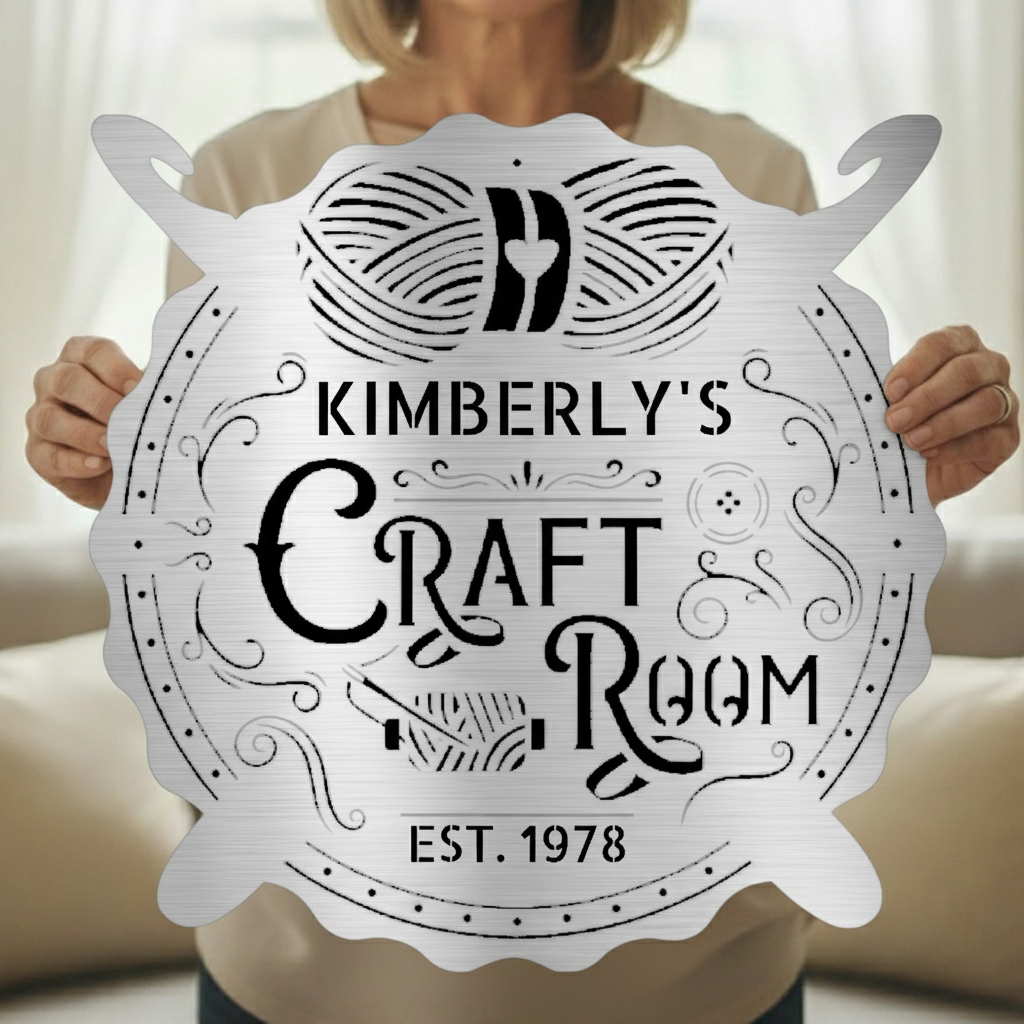 Crochet & Craft Room Custom Metal Sign – Sewing Room Decor